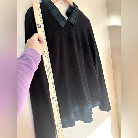 J. Crew NWT Long Sleeve Shirt Black Green Plaid Colar Soft Cotton Size Large - Picture 8 of 10
